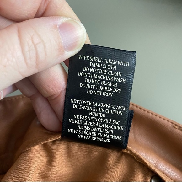 Blank NYC Baxter Ribcage Straight Leg Vegan Faux Leather Pants 29 Carmel Tan - Picture 10 of 13